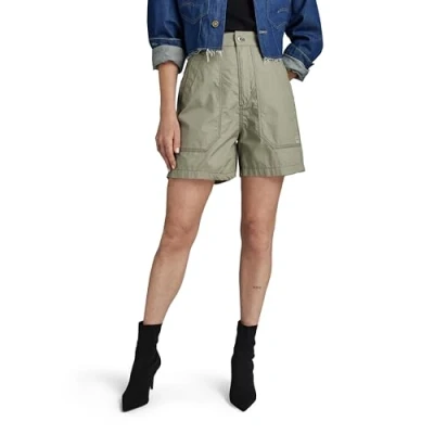 Image of G Star RAW Womens Fatigue Shorts Green Cotton Size 30 (Waist)