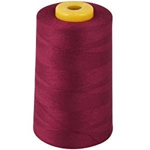 Image of F4D OVERLOCKING THREAD OVERLOCKER POLYESTER INDUSTRIAL SEWING 4 X 5000 YARD SPOOLS LARGE COLOUR SELECTION (Wine)
