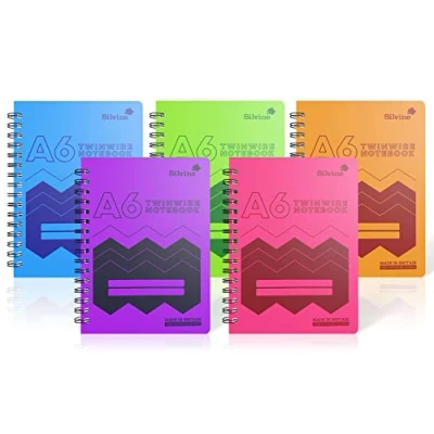 Image of Silvine 160 Page A6 Wirebound Notebooks with Durable Wipe Clean Covers [Assorted Pack of 10], POLYA6AC