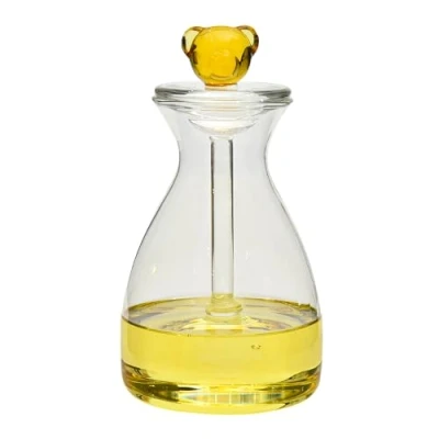 Image of Honey Jar with Dipper and Lid, Bee Pot, Glass Beehive Pot for Home Kitchen