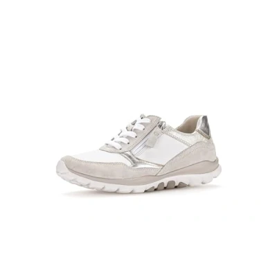 Image of Gabor Women&#039;s Low Top Trainers, Shoes, White Silver 51, 5.5 UK