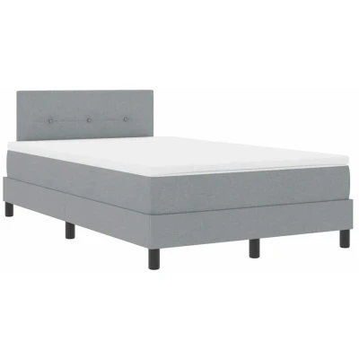 Image of vidaXL Box Spring Bed with Mattress Light Grey 120x200 cm Fabric