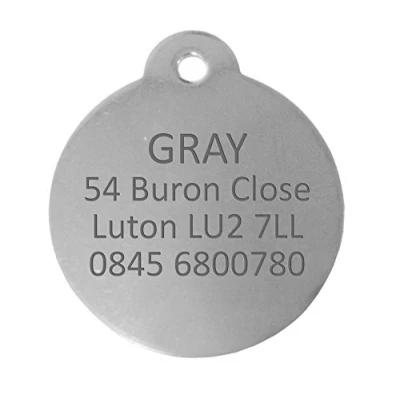 Image of BWM Stainless Steel Personalized Pet ID Tags Dog Tag for Pets Laser Engraved &amp; Personalised Dogs Cats Durable, Strong Deeply Large, Round