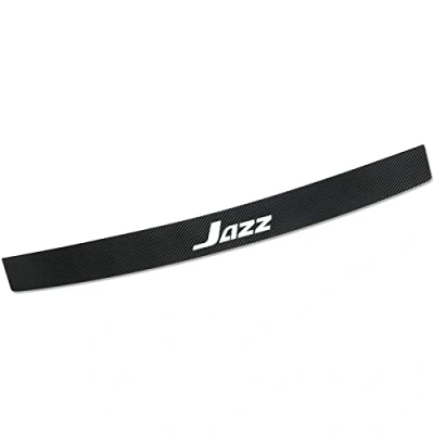Image of JYMLOV 90cm Car Carbon Fiber Rear Bumper Protector for Hon da JAZZ, Trunk Sill Plate Cover Protective Sticker Styling Accessories Anti Scratch,Black