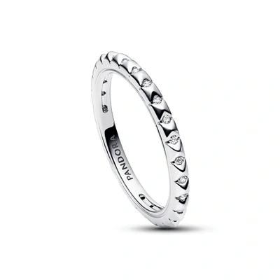 Image of Pandora ME Pyramids Studded sterling silver ring with clear cubic zirconia, 60