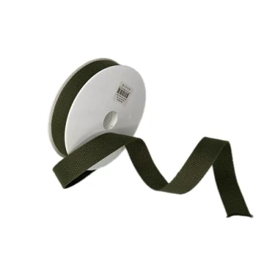 Image of Trimz Heavy Duty Cotton Webbing, Army Green, 30mm x 5m