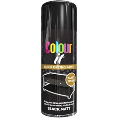 Image of All Purpose Black MATT 400ML Professional Satin Finish Spray Wood Color Paint