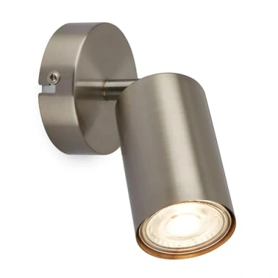 Image of BRILONER Adjustable Wall Light, GU10 Socket, max 9W, lamp,Indoor Lights, Bedside Living Room Bedroom led 8x15.5cm, Silver Grey