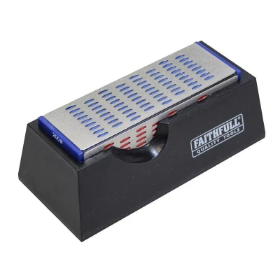 Image of Faithfull Diamond Sharpening Stone 4 Sided 150 x 50 50mm FAIDWQUAD