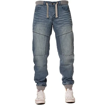 Image of Enzo Cuffed Denim Jeans EZ377 LSW Light Stonewash