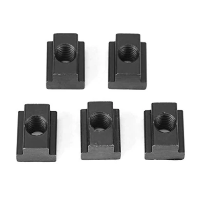 Image of 5 pcs 45 Steel T Slot Nuts, High Hardness Nuts M8/10 Threads Fit Into Slots in Machine Tool Tables (M10)