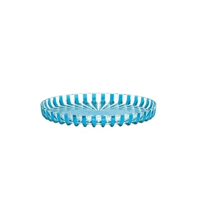 Image of Round Serving Tray Guzzini Dolcevita 12570148 Transparent Blue Organic Plastic Dishwasher 31 cm