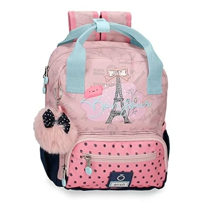 Image of Enso Bonjour Pink Preschool Backpack 23x28x10 cm Polyester 6.44L