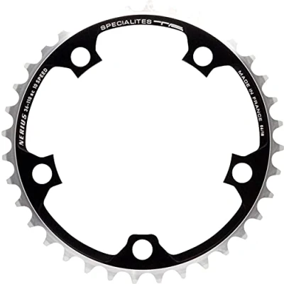 Image of Spécialités TA 110pcd Nerius Campagnolo Offset 10 Speed Chianring, Black, Inner 34T