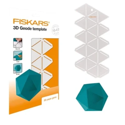 Image of Fiskars 3D Paper Jewel, Geode template, For Creating Shapes, Plastic, White, 1059566