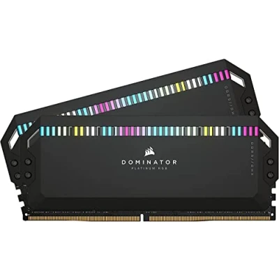 Image of CORSAIR DOMINATOR PLATINUM RGB DDR5 RAM 64GB (2x32GB) 6400MHz CL32 Intel XMP iCUE Compatible Computer Memory Black (CMT64GX5M2B6400C32)