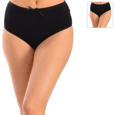 Image of Kisses&amp;Love Womens Pack 2 Microfiber Briefs Q EN 200 Black Size 3XL