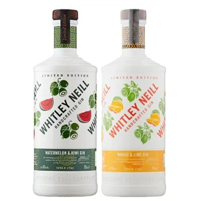 Image of Whitley Neill Duo Watermelon &amp; Kiwi Gin 70cl and Mango Lime