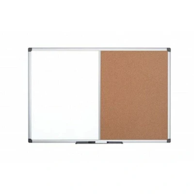 Image of Bi Office Maya Combination Board Cork/Non Magnetic Whiteboard Aluminium Frame 600x900mm