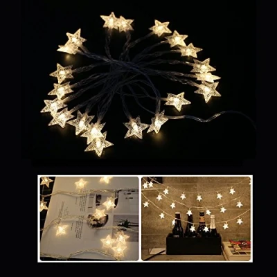 Image of HANCLLED Fairy String Lights 3M 20LED Star LED USB Powered Warm White for Party Festival Christmas Decoration Lighting [Warm White]