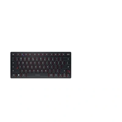 Image of CHERRY KW 9200 MINI, Compact Multi Device Keyboard for up to 4 Devices, EU Layout (QWERTY), Bluetooth, 2.4 GHz or Cable Connection, Rechargeable Rechargeable, Black