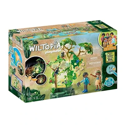Image of Playmobil Wiltopia 71009 Rainforest Nightlight with Toy Animals, Light and Sound, Sustainable for Children Ages 4+