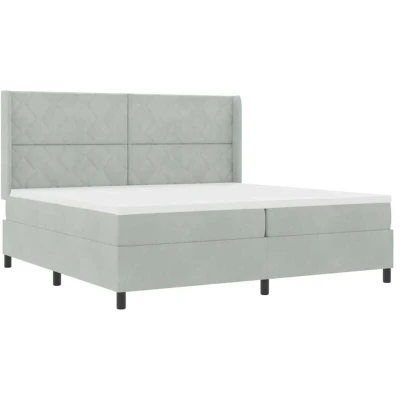 Image of vidaXL Box Spring Bed with Mattress Dark Grey 80x200 cm Velvet