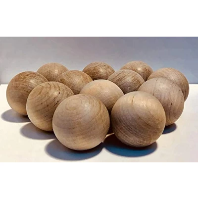 Image of Hockey Revolution Swedish Stickhandling Balls 12 Pack Hardwood No Bounce &amp; Floorball Training Equipment for Floor Dribbling Skills 2 Inch Diameter