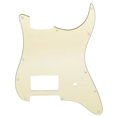Image of Musiclily Pro 11 Holes ST Strat One Humbucker Guitar Pickguard Scratch Plate for USA/Mexico Fender Tom Delonge Stratocaster Electric Guitar, 3Ply Cream