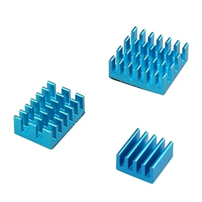 Image of Jopto 3PCS Aluminum Heatsinks with Thermal Conductive Adhesive Tape Compatible Raspberry Pi 4 Model B 4B Blue (Raspberry Board is Not Included)