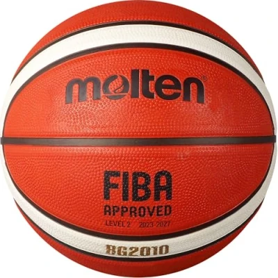 Image of Molten BG2010 Basketball, Indoor/Outdoor, FIBA Approved, Premium Rubber, Deep Channel, Size 6, Orange/Ivory, Suitable For Boys age 12, 13, 14 and Girls &amp; Adult