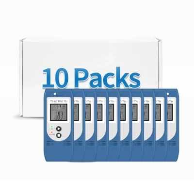 Image of ThermElc TE 02 Pro TH 5PCS Temperature Humidity Logger with Auto CSV &amp; PDF Reports, Compare Multi Devices Data, Monitor Cold Frozen Storage Calibration Certificate Recorder