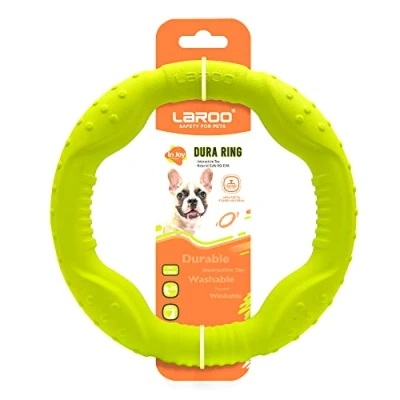 Image of LaRoo Flying Dog Disc Toys,Pet Training Outdoor Durable Chew Toys for Medium and Large dogs (Medium Green/22cm)