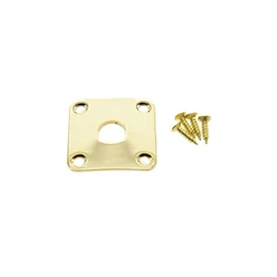 Image of KAISH Gold Metal Curved Bottom Jack Plate Base Square Jackplate for Les Paul LP Guitars
