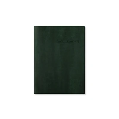 Image of Letts Lecassa 2024 A6+ day to a page with appointments diary British Racing Green
