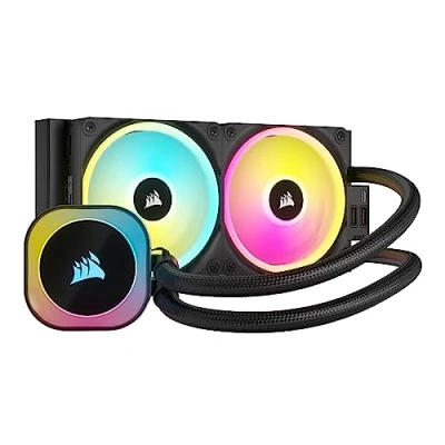 Image of Corsair iCUE LINK H100i RGB Liquid CPU Cooler 240mm AIO QX120 Fans Fits Intel® LGA 1700, AMD® AM5 System Hub Included Black