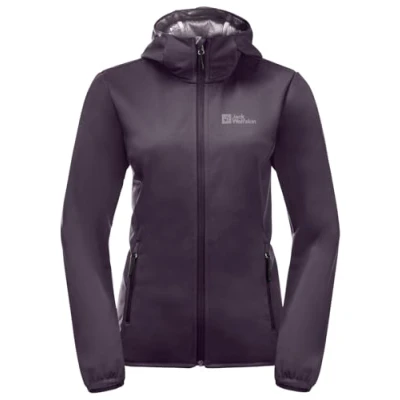 Image of Jack Wolfskin Women&#039;s Windhain Hoody W Softshell Jacket, Midnight Plum, XS