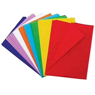 Image of Baker Ross FC749 Rainbow Coloured Crepe Paper Pack of 8 Sheets, Kids Crafts, School Art Supplies,