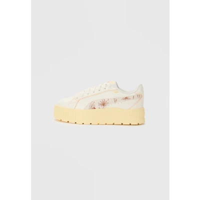 Image of PUMA Women&#039;s Karmen II Crafted Flowers Sneaker, Warm White Almost Apricot, 4.5 UK