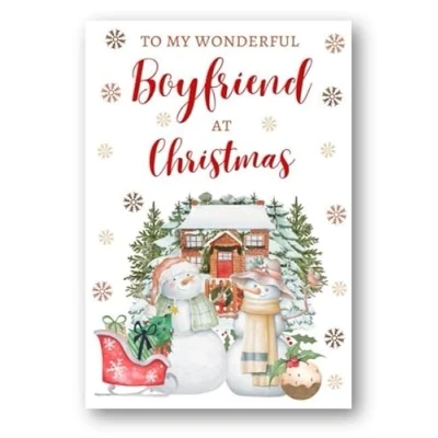 Image of Second Ave Boyfriend Christmas Snowmen Winter Xmas Holiday Festive Greetings Card
