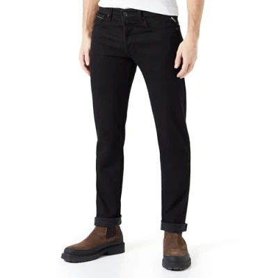 Image of Replay men&#039;s jeans made of comfort denim, black (Black 098), 30W / 34L