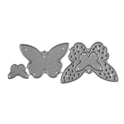 Image of Rayher Set of 3 Metal Cutting Dies with Butterfly Design, Paper Craft Die for Card Making and Scrapbooking, Dies, 1.2 3.4cmx1.3 5cm, silver, 100% steel, 50148000