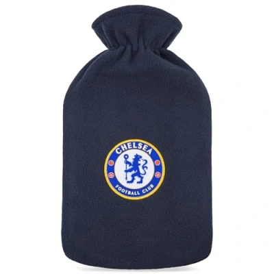 Image of Chelsea F.C. Hot Water Bottle with Soft Cover 1.8L Football Gifts for Him (Navy)