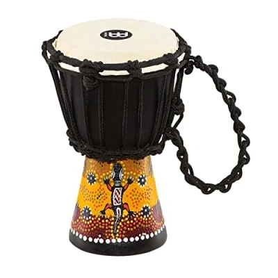 Image of Meinl Percussion African Mini Djembe Extra Small Handdrum With Goat Head Diameter 4,5 Inches Mahogany, Multicoloured (HDJ7 XXS)