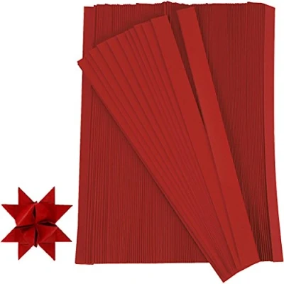 Image of Paper Star Strips, W: 15 mm, D: 6,5 red, 500pcs, L: 45 cm
