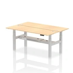 Image of Air B2B 1800x600mm Height Adjustable 2P Bench Desk CP Maple/Silver