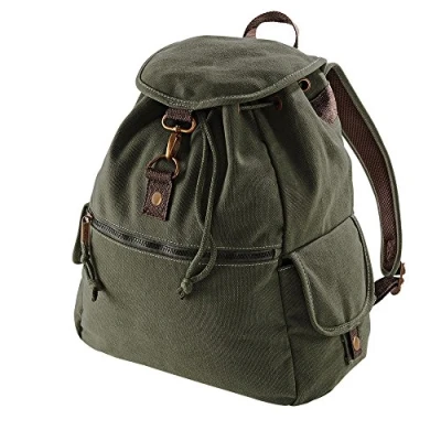 Image of Quadra Vintage Canvas Backpack 18 Litres (One Size) (Vintage Military Green)