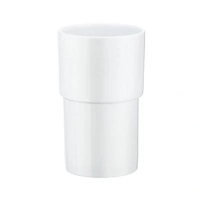 Image of Smedbo O334 Spare Clear Glass Shelf 0334 Container for Toilet Brush, White, 9 x 14.5 25 cm