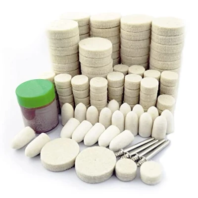 Image of Merryland Flet Polishing Wheel for Dremel 145pcs, Pad Buffing Cone 140pcs Compound Paste 1pcs and Mandrel 4pcs, Rotary Tool Accessory Set Electric Power DIY, RMTA145C1