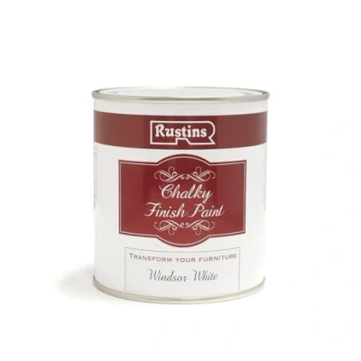 Image of RUSTINS Chalky Finish Paint Windsor White 250ml